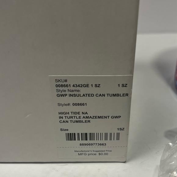 Lilly Pulitzer Insulated Can Tumbler High Tide Navy In Turtle Amazement NIB - Picture 4 of 5